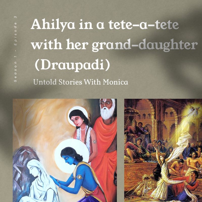 Ahilya in a tete-a-tete with her grand-daughter (Draupadi).